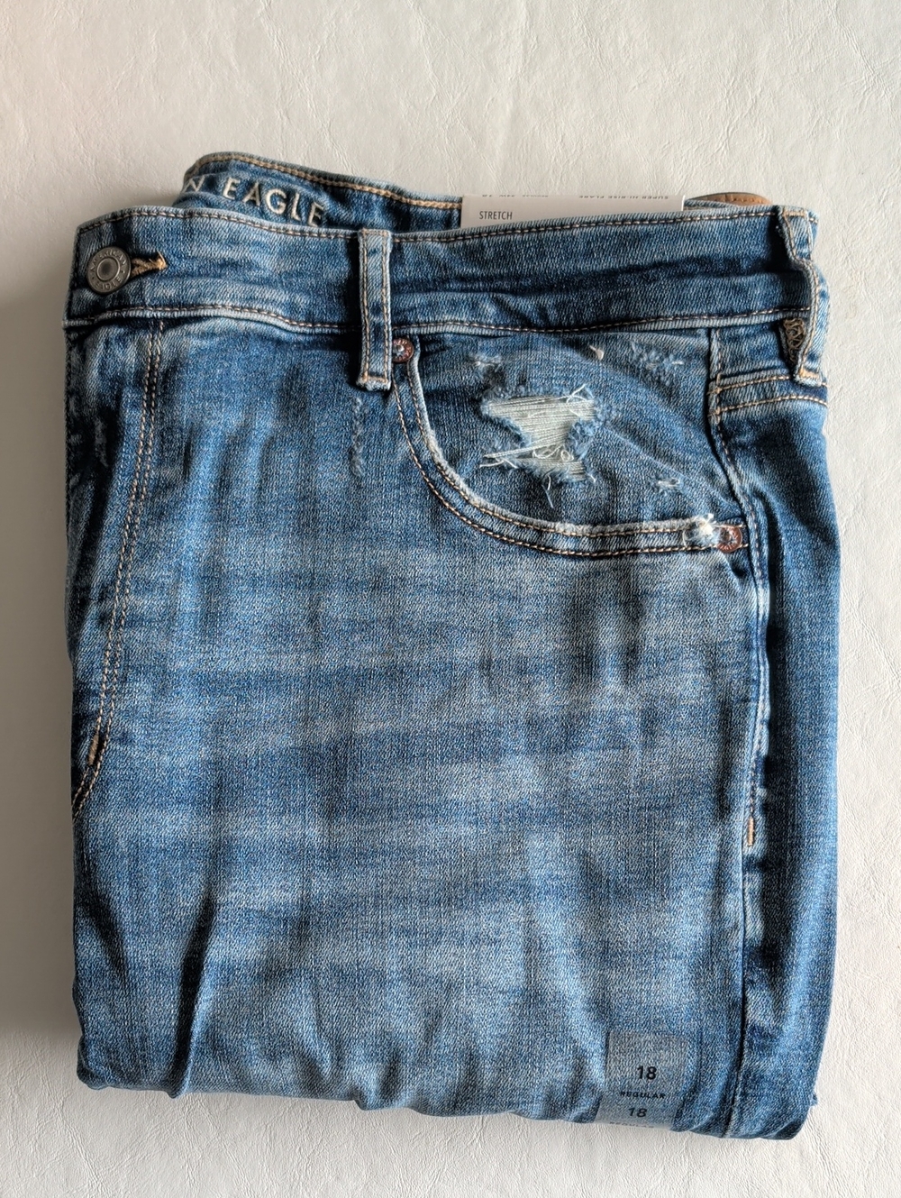 NWT American Eagle Super Hi-Rise Flare Stretch Jeans Women's Size 18 - Picture 8 of 8